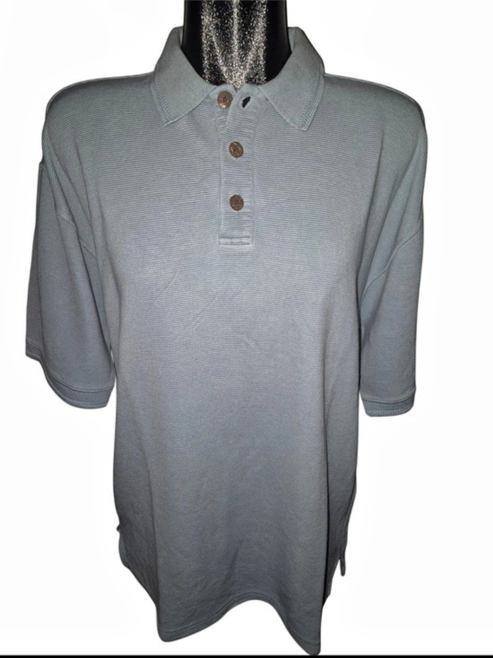 Tommy Bahama Men's Light Blue Silk Cotton Blend Sporty Golf Polo Size Medium